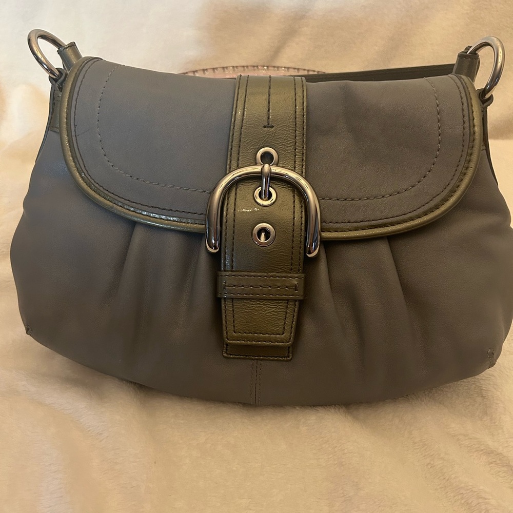 Coach Soho Pleated Leather Flap Shoulder bag